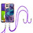 Coque Silicone Motif Fantaisie Souple Couleur Unie Etui Housse avec Laniere Strap YB7 pour Samsung Galaxy M32 4G Petit