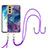 Coque Silicone Motif Fantaisie Souple Couleur Unie Etui Housse avec Laniere Strap YB7 pour Samsung Galaxy S21 FE 5G Petit