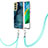 Coque Silicone Motif Fantaisie Souple Couleur Unie Etui Housse avec Laniere Strap YB7 pour Samsung Galaxy S21 FE 5G Vert