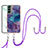 Coque Silicone Motif Fantaisie Souple Couleur Unie Etui Housse avec Laniere Strap YB7 pour Samsung Galaxy S22 5G Petit