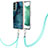 Coque Silicone Motif Fantaisie Souple Couleur Unie Etui Housse avec Laniere Strap YB7 pour Samsung Galaxy S22 5G Vert