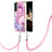 Coque Silicone Motif Fantaisie Souple Couleur Unie Etui Housse avec Laniere Strap YB7 pour Samsung Galaxy S24 5G Petit