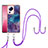 Coque Silicone Motif Fantaisie Souple Couleur Unie Etui Housse avec Laniere Strap YB7 pour Xiaomi Civi 2 5G Violet