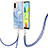 Coque Silicone Motif Fantaisie Souple Couleur Unie Etui Housse avec Laniere Strap YB7 pour Xiaomi Poco C50 Bleu