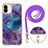 Coque Silicone Motif Fantaisie Souple Couleur Unie Etui Housse avec Laniere Strap YB7 pour Xiaomi Poco C50 Petit