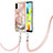 Coque Silicone Motif Fantaisie Souple Couleur Unie Etui Housse avec Laniere Strap YB7 pour Xiaomi Poco C50 Petit