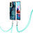 Coque Silicone Motif Fantaisie Souple Couleur Unie Etui Housse avec Laniere Strap YB7 pour Xiaomi Poco M5S Vert