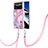 Coque Silicone Motif Fantaisie Souple Couleur Unie Etui Housse avec Laniere Strap YB7 pour Xiaomi Poco X4 Pro 5G Violet Clair