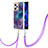 Coque Silicone Motif Fantaisie Souple Couleur Unie Etui Housse avec Laniere Strap YB7 pour Xiaomi Redmi Note 12 Explorer Violet