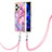Coque Silicone Motif Fantaisie Souple Couleur Unie Etui Housse avec Laniere Strap YB7 pour Xiaomi Redmi Note 12 Explorer Violet Clair