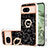 Coque Silicone Motif Fantaisie Souple Couleur Unie Etui Housse avec Laniere Strap YB8 pour Google Pixel 8a 5G Noir