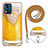 Coque Silicone Motif Fantaisie Souple Couleur Unie Etui Housse avec Laniere Strap YB8 pour Motorola Moto E13 Petit