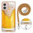 Coque Silicone Motif Fantaisie Souple Couleur Unie Etui Housse avec Laniere Strap YB8 pour Motorola Moto G53 5G Petit