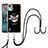 Coque Silicone Motif Fantaisie Souple Couleur Unie Etui Housse avec Laniere Strap YB8 pour Nokia C12 Noir