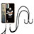 Coque Silicone Motif Fantaisie Souple Couleur Unie Etui Housse avec Laniere Strap YB8 pour Nokia C31 Noir