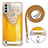 Coque Silicone Motif Fantaisie Souple Couleur Unie Etui Housse avec Laniere Strap YB8 pour Nokia C31 Petit