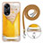 Coque Silicone Motif Fantaisie Souple Couleur Unie Etui Housse avec Laniere Strap YB8 pour Oppo A98 5G Petit