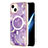 Coque Silicone Motif Fantaisie Souple Couleur Unie Etui Housse avec Mag-Safe Magnetic Magnetique pour Apple iPhone 13 Violet