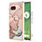 Coque Silicone Motif Fantaisie Souple Couleur Unie Etui Housse avec Support Bague Anneau Y01B pour Google Pixel 7a 5G Rose