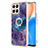 Coque Silicone Motif Fantaisie Souple Couleur Unie Etui Housse avec Support Bague Anneau Y01B pour Huawei Honor X8 4G Petit