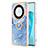 Coque Silicone Motif Fantaisie Souple Couleur Unie Etui Housse avec Support Bague Anneau Y01B pour Huawei Honor X9a 5G Bleu