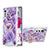 Coque Silicone Motif Fantaisie Souple Couleur Unie Etui Housse avec Support Bague Anneau Y01B pour LG Velvet 5G Violet