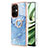 Coque Silicone Motif Fantaisie Souple Couleur Unie Etui Housse avec Support Bague Anneau Y01B pour OnePlus Nord CE 3 5G Bleu