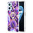 Coque Silicone Motif Fantaisie Souple Couleur Unie Etui Housse avec Support Bague Anneau Y01B pour Oppo A96 4G Violet