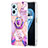 Coque Silicone Motif Fantaisie Souple Couleur Unie Etui Housse avec Support Bague Anneau Y01B pour Oppo K10 4G Violet Clair