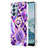 Coque Silicone Motif Fantaisie Souple Couleur Unie Etui Housse avec Support Bague Anneau Y01B pour Oppo Reno6 Pro 5G Violet