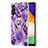 Coque Silicone Motif Fantaisie Souple Couleur Unie Etui Housse avec Support Bague Anneau Y01B pour Samsung Galaxy A04s Petit