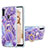 Coque Silicone Motif Fantaisie Souple Couleur Unie Etui Housse avec Support Bague Anneau Y01B pour Samsung Galaxy A11 Violet