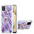 Coque Silicone Motif Fantaisie Souple Couleur Unie Etui Housse avec Support Bague Anneau Y01B pour Samsung Galaxy A12 5G Violet