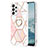 Coque Silicone Motif Fantaisie Souple Couleur Unie Etui Housse avec Support Bague Anneau Y01B pour Samsung Galaxy A13 4G Rose