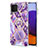 Coque Silicone Motif Fantaisie Souple Couleur Unie Etui Housse avec Support Bague Anneau Y01B pour Samsung Galaxy A22 4G Petit