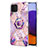 Coque Silicone Motif Fantaisie Souple Couleur Unie Etui Housse avec Support Bague Anneau Y01B pour Samsung Galaxy A22 4G Petit