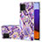 Coque Silicone Motif Fantaisie Souple Couleur Unie Etui Housse avec Support Bague Anneau Y01B pour Samsung Galaxy A22 4G Violet