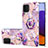 Coque Silicone Motif Fantaisie Souple Couleur Unie Etui Housse avec Support Bague Anneau Y01B pour Samsung Galaxy A22 4G Violet Clair