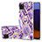 Coque Silicone Motif Fantaisie Souple Couleur Unie Etui Housse avec Support Bague Anneau Y01B pour Samsung Galaxy A22 5G Violet