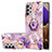 Coque Silicone Motif Fantaisie Souple Couleur Unie Etui Housse avec Support Bague Anneau Y01B pour Samsung Galaxy A32 4G Violet Clair