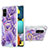 Coque Silicone Motif Fantaisie Souple Couleur Unie Etui Housse avec Support Bague Anneau Y01B pour Samsung Galaxy M40S Violet