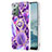 Coque Silicone Motif Fantaisie Souple Couleur Unie Etui Housse avec Support Bague Anneau Y01B pour Samsung Galaxy Note 20 5G Violet