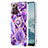 Coque Silicone Motif Fantaisie Souple Couleur Unie Etui Housse avec Support Bague Anneau Y01B pour Samsung Galaxy Note 20 Ultra 5G Violet