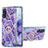 Coque Silicone Motif Fantaisie Souple Couleur Unie Etui Housse avec Support Bague Anneau Y01B pour Samsung Galaxy S20 5G Violet