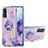 Coque Silicone Motif Fantaisie Souple Couleur Unie Etui Housse avec Support Bague Anneau Y01B pour Samsung Galaxy S20 Violet Clair