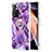 Coque Silicone Motif Fantaisie Souple Couleur Unie Etui Housse avec Support Bague Anneau Y01B pour Xiaomi Poco X4 NFC Violet