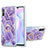 Coque Silicone Motif Fantaisie Souple Couleur Unie Etui Housse avec Support Bague Anneau Y01B pour Xiaomi Redmi 9A Violet