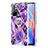 Coque Silicone Motif Fantaisie Souple Couleur Unie Etui Housse avec Support Bague Anneau Y01B pour Xiaomi Redmi Note 11 5G Violet