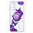 Coque Silicone Motif Fantaisie Souple Couleur Unie Etui Housse avec Support Bague Anneau Y01X pour Samsung Galaxy A04s Violet