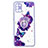 Coque Silicone Motif Fantaisie Souple Couleur Unie Etui Housse avec Support Bague Anneau Y01X pour Samsung Galaxy A21s Violet
